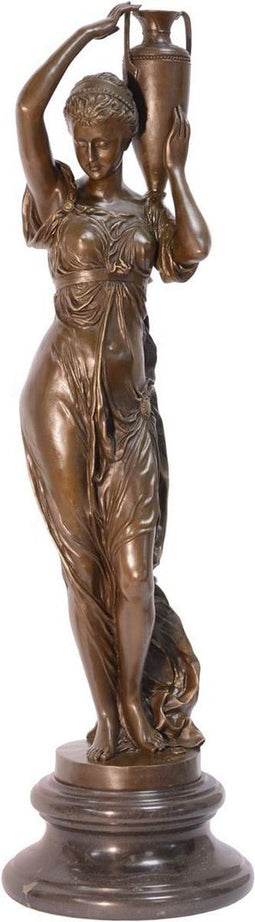 BRONZEN BEELD VAN HEBE MET URN OP SCHOUDER
