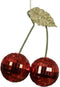Ornament glas kersen l6b12h15 cm rood