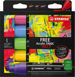 Acrylmarker stabilo free acrylic t800c sea ass | 5 stuks