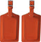 EverNeeds Bagagelabel - Kofferlabel PU Leer - Privacyflap Roestvrijstalen Gesp - Oranje (2 stuks)