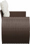 vidaXL - Tuinbank - 2-zits - met - kussens - poly - rattan - bruin