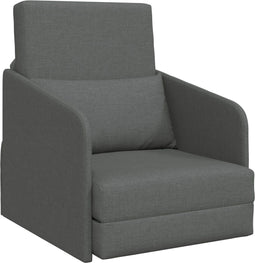 vidaXL - Vloersofa - Bed - 2-in-1 - Donkergrijs - 65x80x83 - cm - Stof