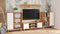 TV-meubel - houten poten - 155x40x50 cm - bruin wit
