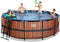 EXIT Wood zwembad ø427x122cm met filterpomp - bruin