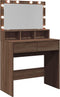 vidaXL - Kaptafel - met - LED - 80x41x134,5 - cm - bruin - eikenkleurig