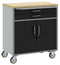 vidaXL - Gereedschapskast - met - Wielen - en - Slot - Zwart - 75x45x85 - cm - Staal