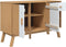 vidaXL - Dressoir - OLDEN - 114x43x73,5 - cm - massief - grenenhout - wit - en - bruin