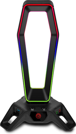Qware Miami - Gaming Station - RGB LED - 3 USB Poorten - Geluidskaart SSS1630AI - Zwart