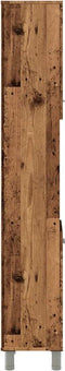 vidaXL - Badkamerkast - 30x30x179 - cm - bewerkt - hout - oud - houtkleurig