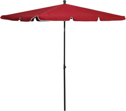vidaXL - Parasol - met - paal - 210x140 - cm - bordeauxrood