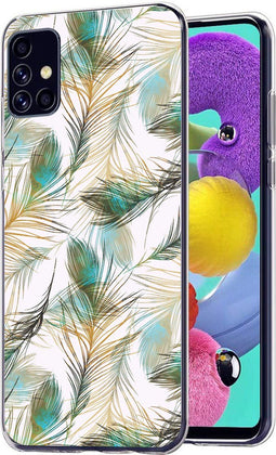 iMoshion Hoesje Geschikt voor Samsung Galaxy A51 Hoesje Siliconen - iMoshion Design hoesje - Goud / Meerkleurig / Groen / Golden Peacock