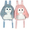 GIPSY TOYS Fluffy Bag - Pluche rugzak - Roze en wit konijn 30 cm