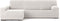 Hoes voor chaise longue met lange armleuning links Eysa JAZ Wit 180 x 120 x 360 cm