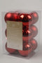 Decoris kerstballen - 12 stuks - Kunststof - 6cm