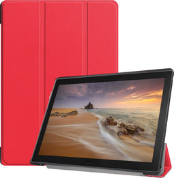 3-Vouw sleepcover hoes - Geschikt voor Lenovo Tab E10 - Rood