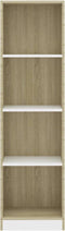 vidaXL - Boekenkast - met - 4 - schappen - 40x24x142cm - bewerkt - hout - wit - en - eiken