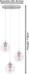 EGLO Ariscani 2 - Hanglamp - E27 - Ø 42.5 cm - Chroom/Gekleurd glas