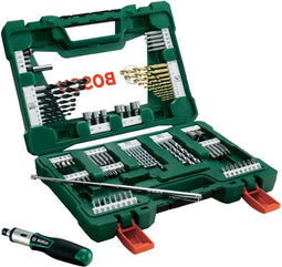 Bosch 2607017195 - 91-delige V-Line borenset - HSS-TiN metaalboren met ratel-schroevendraaier (1 set)