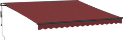 vidaXL - Luifel - automatisch - uittrekbaar - met - LED's - 400x300 - cm - bordeaux