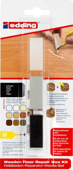edding 8902 reparatiewas voor houtvloeren - kleur: zwart - herstelt kleine mankementen, krassen & butsen