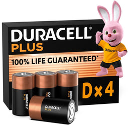 Duracell Plus D - Alkaline batterijen - 1,5V - Lekbestendig en lange levensduur (4 stuks)