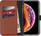 Selencia iPhone Xs - Echt Lederen Bookcase - 3 Pashouders - Lichtbruin