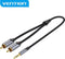 Vention 3.5mm Aux Jack naar 2 RCA Tulp Audio Kabel - Gevlochten draad - 5 meter - Zwart