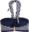 Sapph Roadtripper - Padded Bandeau Dames Bikinitopje - Navyblauw-witgestreept - Maat 70G