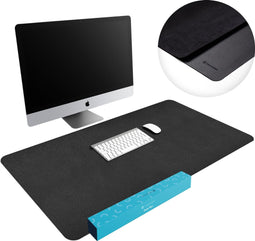 imoshion Bureau Onderlegger - 120 x 60 cm - Hoogwaardig kunstleer - Bureau Accessoires - Bureau Organizer - Antislip Muismat XXL - Inclusief draagriem - Zwart