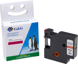 Labeltape G&G 15571 Compatibel vervangt DYMO 45017, S0720570 Tapekleur: Rood Tekstkleur: Zwart 12 mm 7 m