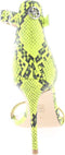 GUESS Kahlua2 - Dames Sandalen - Neongele slangenprint - Geel - Maat 37