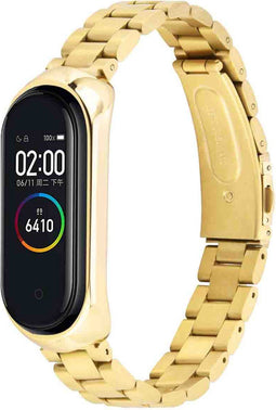 imoshion Bandje met Horlogeband inkorter - Geschikt voor Xiaomi Mi Band 4, Xiaomi Mi Band 3 - imoshion Stalen band inkliksysteem - goud