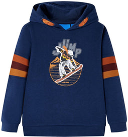 vidaXL - Kindertrui - met - capuchon - 140 - marineblauw
