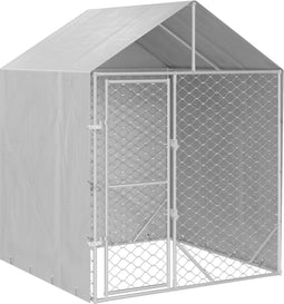 vidaXL - Hondenkennel - met - dak - 2x2x2,5 - m - gegalvaniseerd - staal - zilver