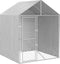 vidaXL - Hondenkennel - met - dak - 2x2x2,5 - m - gegalvaniseerd - staal - zilver