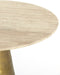 Ynez ronde eettafel Ø100 cm - travertin zand/antiek brons