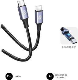 SUBBLIM SUBCAB-C10002 USB-kabel USB 2.0 2 m USB C Zwart