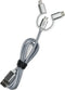 SUBBLIM SUB-CHG-4CC001 - Universele USB-Autolader 2xUSB 2.4A + Kabel 3 in 1 - Zilver