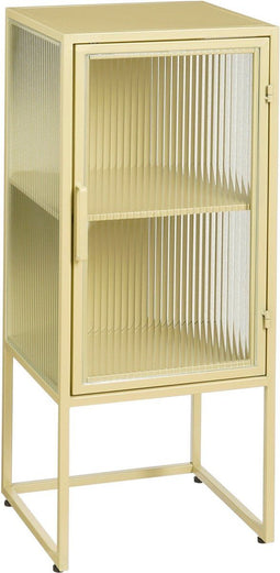 Mica Decorations Clifton Opbergkast met Deuren - L38 x B35 x H90 cm - Metaal - Beige
