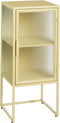 Mica Decorations Clifton Opbergkast met Deuren - L38 x B35 x H90 cm - Metaal - Beige