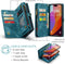 Caseme Geschikt voor iPhone 16 hoesje - Vintage 2 in 1 portemonnee - Blauw