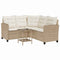 vidaXL - Tuinbank - met - tafel - en - kussens - L-vormig - beige - poly - rattan