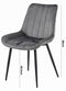 Stoel SOSA - Donkerblauw Velvet, Zwarte Metalen Poten, Modern Design en Uitstekend Zitcomfort voor Woonkamer, Slaapkamer, Eetkamer of Kantoor, Max. 120 kg