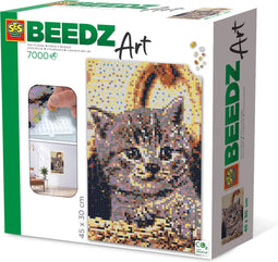 SES Beedz Art - Poes - 7000 strijkkralen - kunstwerk van strijkkralen