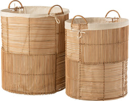 J-Line set van 2 manden - rotan - naturel