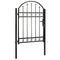 vidaXL - Poort - met - gebogen - bovenkant - 100x125 - cm - staal - zwart