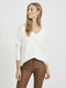 Vila Viril - Oversize V-neck Knit Top - Viscose/Polyamide/Polyester - Wit (Alyssum) Dames Maat - XS