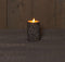 Anna's Collection Led kaars/stompkaars - bruin - berkenhout - H12,5 x D7,5 cm - wax - bewegende vlam