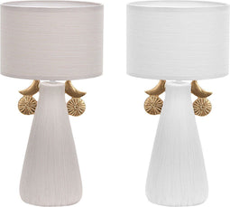 Bureaulamp DKD Home Decor Keramisch Polyester (22 x 22 x 44 cm) (2 Stuks)