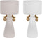 Bureaulamp DKD Home Decor Keramisch Polyester (22 x 22 x 44 cm) (2 Stuks)